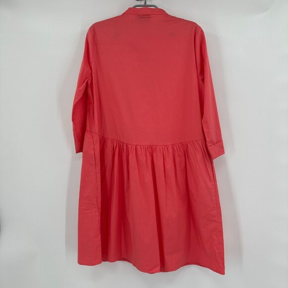 Tuckernuck Women's Poppy Pink Cotton Poplin Royal Shirt Dress Mini sz XL NWOT - Picture 7 of 9